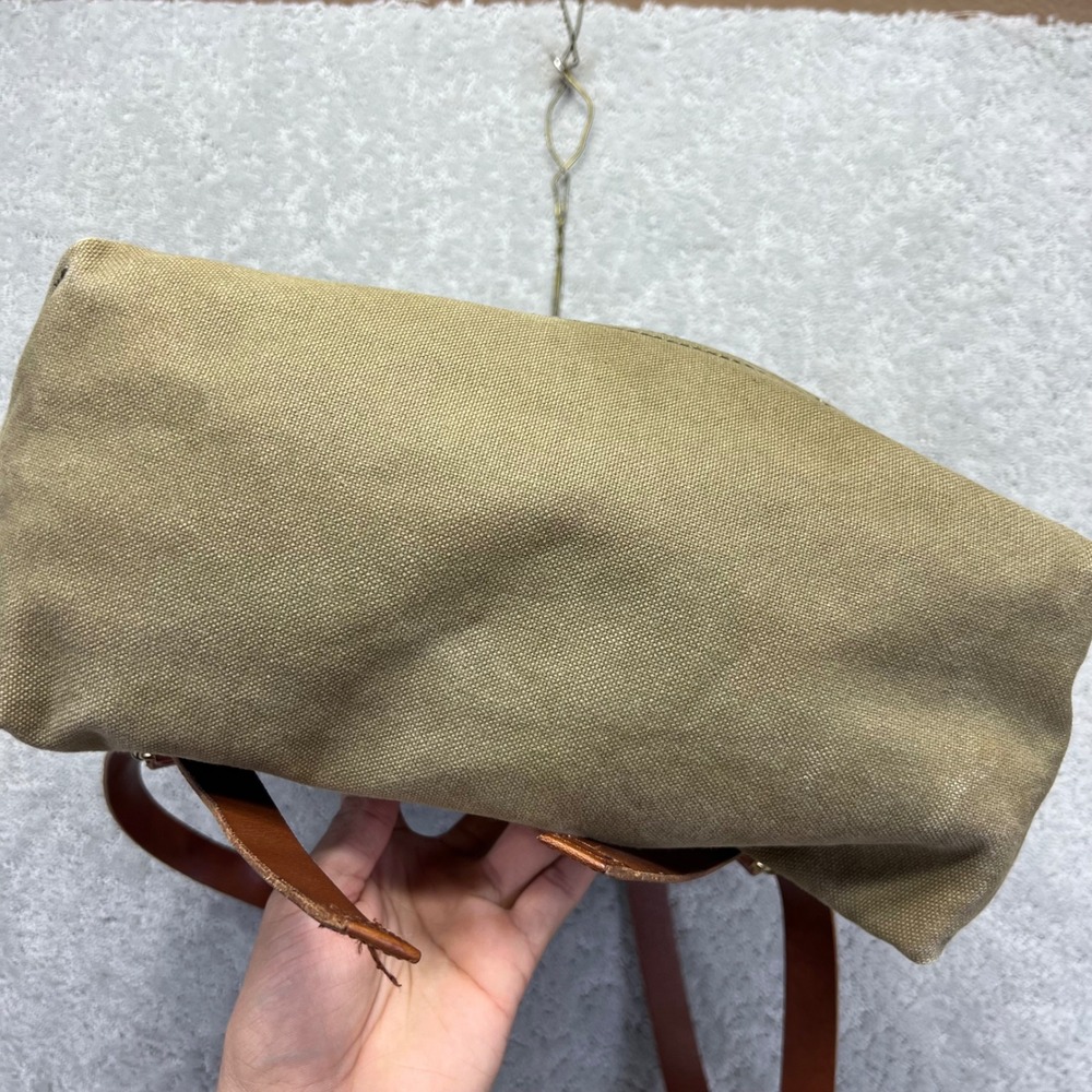 Madewell Charleston Backpack Khaki Green Canvas Leather Trim Rucksack Bag - Picture 13 of 16